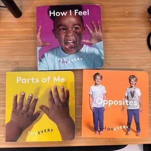 Lovevery 3 Book Bundle / Lot - How I Feel, Parts of Me, Opposites - EUC